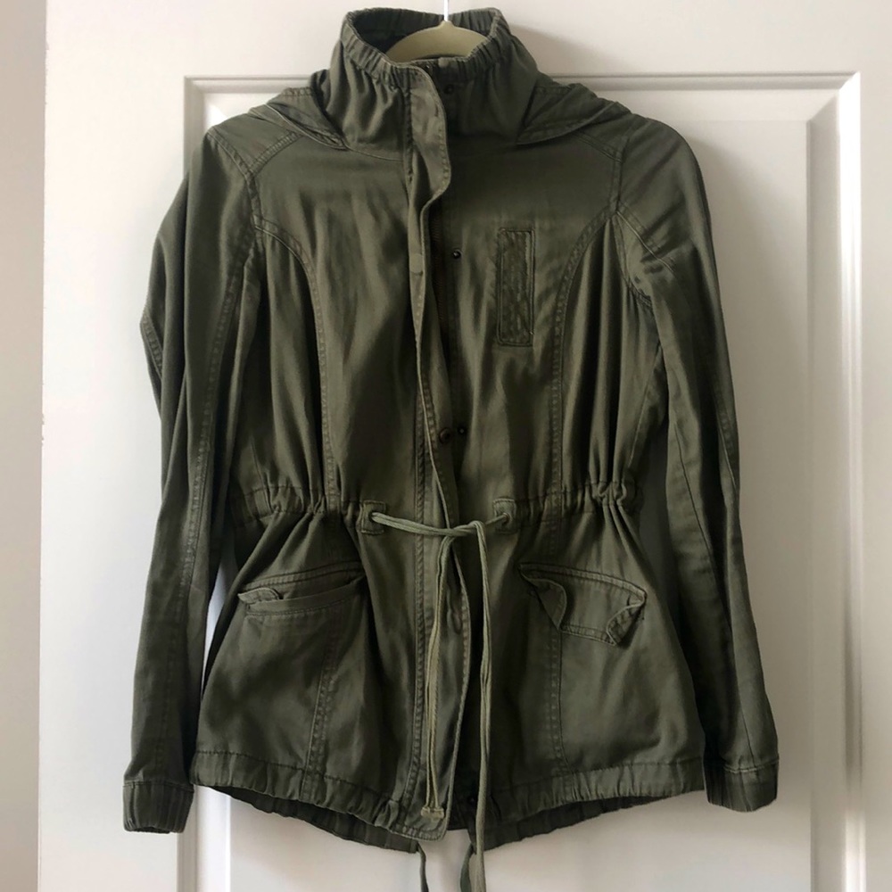Military Style Army Green Jacket w/ Hood